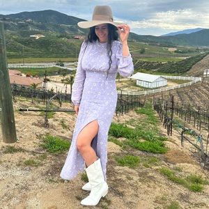 Floral Open Back Midi Dress